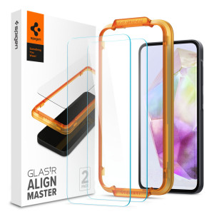 Spigen GLAStR EZ Fit Screenprotector 2 Pack + Applicator voor de Samsung Galaxy A35