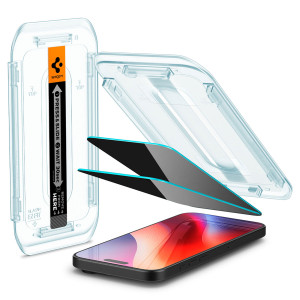 Spigen GLAStR Privacy EZ Fit Screenprotector + Applicator - 2-pack voor de Apple iPhone 17 / 17 Pro / 16 Pro