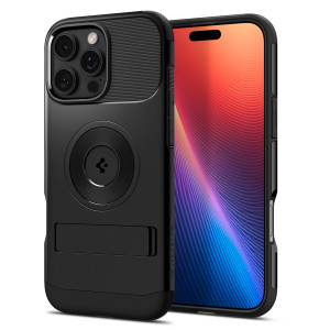 Spigen Slim Armor Backcover MagSafe voor de Apple iPhone 16 Pro - Zwart