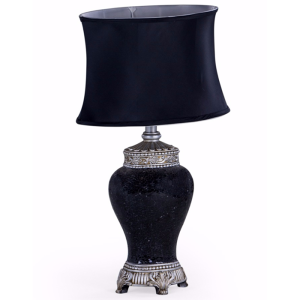 Lampa — W stylu MOZAIKI z czarnym kloszem owalnym