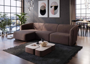 Bornholm Hjørnesofa D3 - Brun (Sven 47)