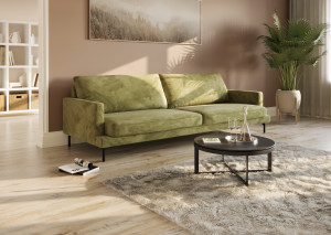 Hemsedal 4-Seter Sofa - Oliven Velur (Adore 59)