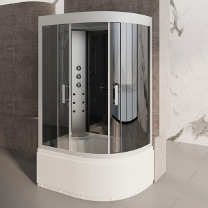 Rubin Massagebruser/badekar 130x85 Venstre Grå Uden Strøm