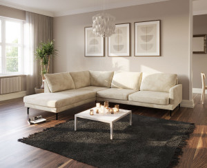 Hemsedal A25 Hjørnesofa - Sand Velur (Adore 1)