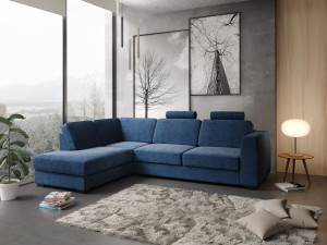 Risør A25 Sofa Med Sjeselong - Blå Velur (Velvet 14)