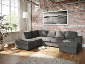Holmsbu A3d U-Sofa Med Sjeselong - Mørk Grå