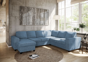 Holmsbu D3c2/2c3d Vendbar Hjørnesofa Med Sjeselong - Sjøblå