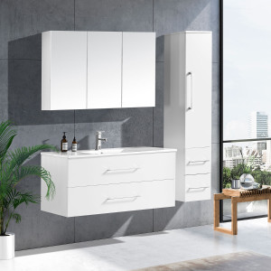 Lindadesign 120 Cm Hvit Matt Baderomsmøbel Med 1 Høyskap