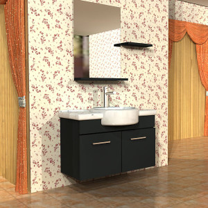 Catania Baderomsmøbel 80 Cm 08a-13, Sort