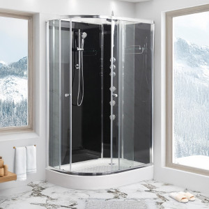 Fossefall 2 Easyfix Dusjkabinett 120x80 Høyre Grå