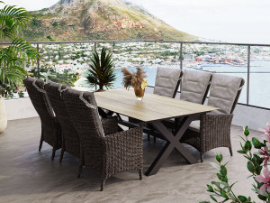 Villa - Spisegruppe 220 Cm Og 6 Holiday-Stoler I Chocolate