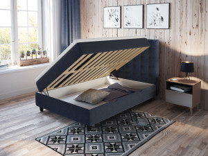 Comfort Seng Med Oppbevaring 140x200 - Mørk Blå