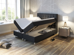 Comfort Seng Med Oppbevaring 160x200 - Antrasitt