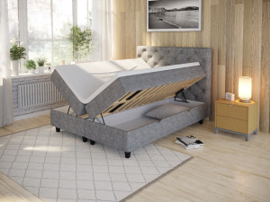 Comfort Seng Med Oppbevaring 160x200 - Lys Grå
