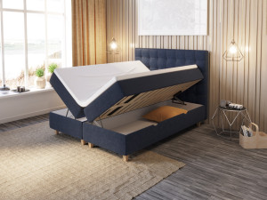 Comfort Seng Med Oppbevaring 160x200 - Mørk Blå