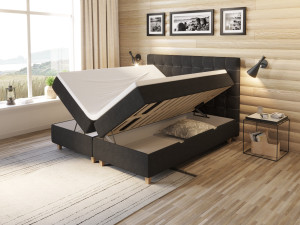 Comfort Seng Med Oppbevaring 180x200 - Antrasitt