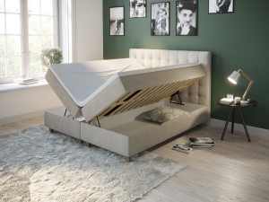 Comfort Seng Med Oppbevaring 180x210 - Sand
