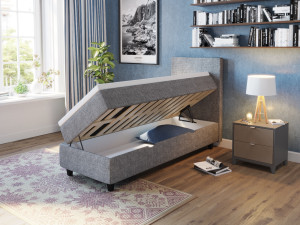 Comfort Seng Med Oppbevaring 80x200 - Lys Grå
