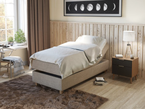 Comfort Regulerbar Seng 90x200 - Beige