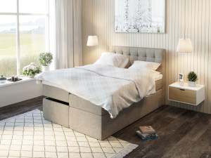Premium Regulerbar Seng 140x200 - Beige