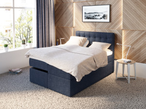 Premium Regulerbar Seng 140x200 - Mørk Blå