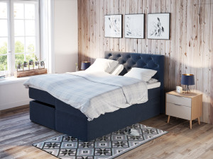 Premium Regulerbar Seng 160x200 - Mørk Blå