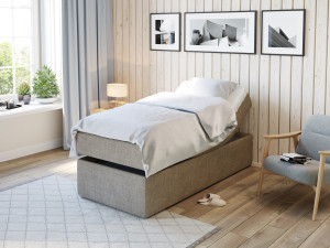Premium Regulerbar Seng 90x200 - Beige