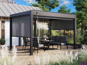 Bella Pergola - 3x4m Antrasitt - Med Screen