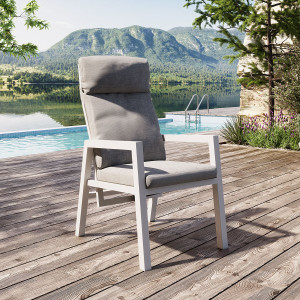 Jamaica Recliner Stol I Hvit Aluminium