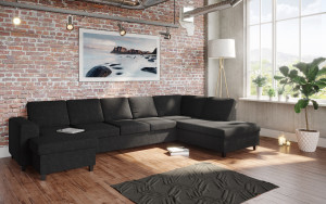 Holmsbu D4a U-Soffa Med Divaner - Antracit