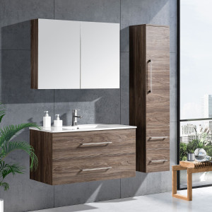 Lindadesign 100 Cm  Badrumsmöbel Grå Alm