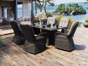 Holiday Garden - Matgrupp I Rotting M/6 Living-Stolar I Chockladbrun