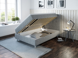 Comfort Säng Med Förvaring 140x200 Cm - Ljusgrått
