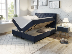Comfort Säng Med Förvaring 180x200 Cm - Mörkblå