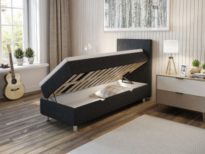Comfort Säng Med Förvaring 80x200 Cm - Antracit