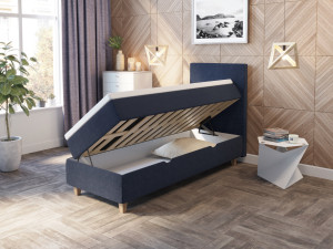 Comfort Säng Med Förvaring 80x200 Cm - Mörkblå