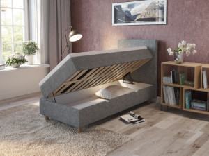 Comfort Säng Med Förvaring 90x200 Cm - Ljusgrått