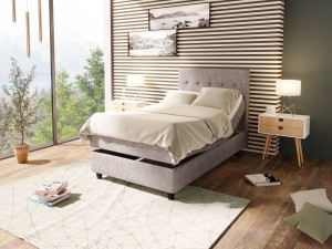 Comfort Ställbar Säng 120x200 - Ljusgrått