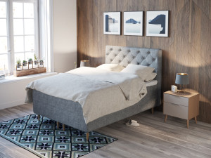 Premium Kontinentalsäng 150x200 - Ljusgrått