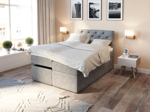 Premium Ställbar Säng 140x200 - Ljusgrått