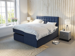 Premium Ställbar Säng 180x200 - Mörkblå