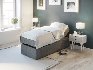 Premium Ställbar Säng 90x200 - Ljusgrått
