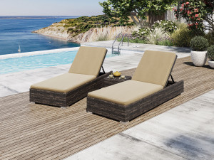 Sun Daybed Med 2 Solsängar I Brunmix Rotting