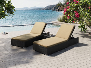 Sun Daybed Med 2 Solsängar I Svart Rotting