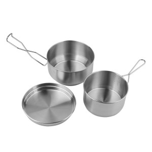 Mil-Tec - Menażka turystyczna 3-częściowa - Stal nierdzewna - 14664800