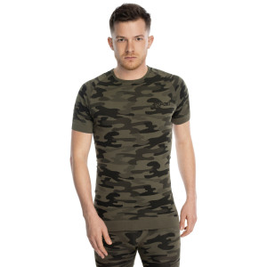Spaio - Koszulka termoaktywna z krótkim rękawem Military - Moro Forest Green