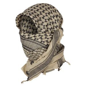 Mil-Tec - Chusta Arafatka Shemagh - Bawełna - Khaki-Czarna - 12611000