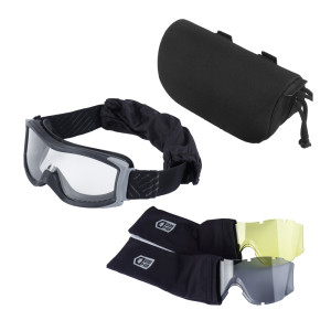 Bolle Tactical - Gogle balistyczne z wymiennymi wizjerami - Wentylowana ramka - Czarny - X1000T70M