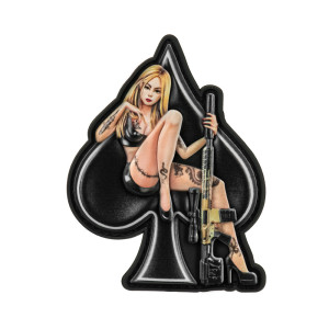M-Tac - Naszywka Dama Pik - PVC - 3D - Czarna - 52338308