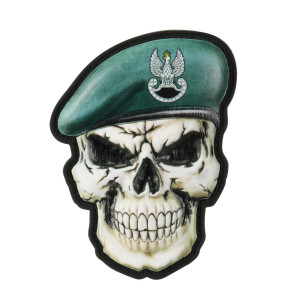 M-Tac - Naszywka Czaszka w Berecie - PVC - 3D - Zielony - 5897